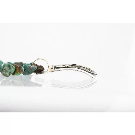 12kt Gold Filled and .925 Sterling Silver Handmade Buffalo Certified Authentic Navajo Turquoise Native American Necklace 390776424217