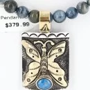 12kt Gold Filled and .925 Sterling Silver Handmade Butterfly Certified Authentic Navajo Turquoise Native American Necklace 371047897481