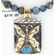12kt Gold Filled and .925 Sterling Silver Handmade Butterfly Certified Authentic Navajo Turquoise Native American Necklace 371047897481