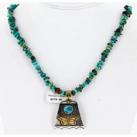 12kt Gold Filled and .925 Sterling Silver Handmade Butterfly Certified Authentic Navajo Turquoise Native American Necklace 371068675470 12kt Gold Filled and .925 Sterling Silver Handmade Butterfly Certified Authentic Navajo Turquoise Native American Necklace 371068675470