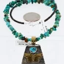 12kt Gold Filled and .925 Sterling Silver Handmade Butterfly Certified Authentic Navajo Turquoise Native American Necklace 371068675470
