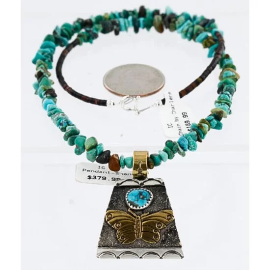 12kt Gold Filled and .925 Sterling Silver Handmade Butterfly Certified Authentic Navajo Turquoise Native American Necklace 371068675470 12kt Gold Filled and .925 Sterling Silver Handmade Butterfly Certified Authentic Navajo Turquoise Native American Necklace 371068675470