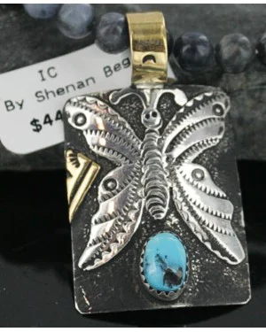 12kt Gold Filled and .925 Sterling Silver Handmade Butterfly Certified Authentic Navajo Turquoise Native American Necklace 390682493039 12kt Gold Filled and .925 Sterling Silver Handmade Butterfly Certified Authentic Navajo Turquoise Native American Necklace 390682493039