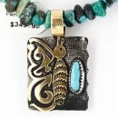 12kt Gold Filled and .925 Sterling Silver Handmade Butterfly Certified Authentic Navajo Turquoise Native American Necklace 390834920624