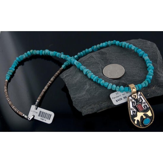 12kt Gold Filled and .925 Sterling Silver Handmade Certified Authentic Navajo Turquoise and Coral Native American Necklace 370887913095 12kt Gold Filled and .925 Sterling Silver Handmade Certified Authentic Navajo Turquoise and Coral Native American Necklace 370887913095