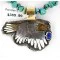 12kt Gold Filled and .925 Sterling Silver Handmade Eagle Certified Authentic Navajo Denim Lapis Native American Necklace 371051376146