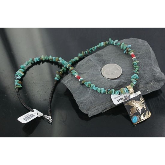 12kt Gold Filled and .925 Sterling Silver Handmade Eagle Certified Authentic Navajo Turquoise Native American Necklace 370911089452 12kt Gold Filled and .925 Sterling Silver Handmade Eagle Certified Authentic Navajo Turquoise Native American Necklace 370911089452