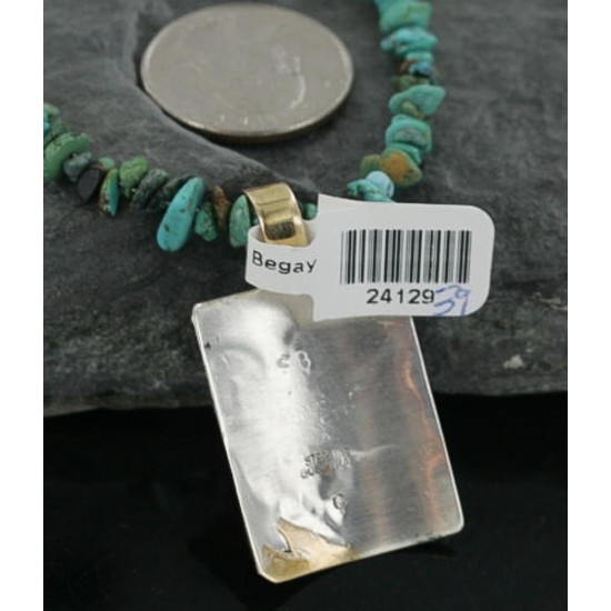 12kt Gold Filled and .925 Sterling Silver Handmade Eagle Certified Authentic Navajo Turquoise Native American Necklace 370911089452 12kt Gold Filled and .925 Sterling Silver Handmade Eagle Certified Authentic Navajo Turquoise Native American Necklace 370911089452