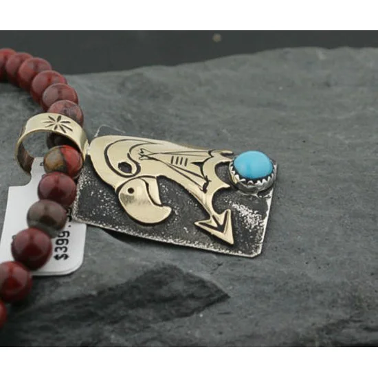 12kt Gold Filled and .925 Sterling Silver Handmade Eagle Certified Authentic Navajo Turquoise Native American Necklace 370973038262 12kt Gold Filled and .925 Sterling Silver Handmade Eagle Certified Authentic Navajo Turquoise Native American Necklace 370973038262