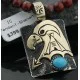 12kt Gold Filled and .925 Sterling Silver Handmade Eagle Certified Authentic Navajo Turquoise Native American Necklace 370973038262 12kt Gold Filled and .925 Sterling Silver Handmade Eagle Certified Authentic Navajo Turquoise Native American Necklace 370973038262