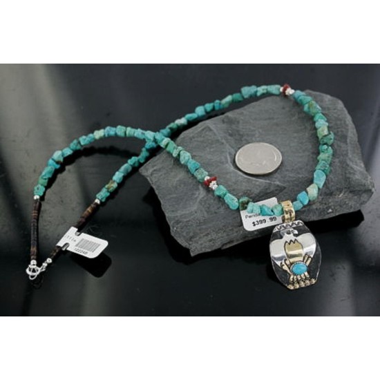 12kt Gold Filled and .925 Sterling Silver Handmade Eagle Certified Authentic Navajo Turquoise Native American Necklace 390673032374 12kt Gold Filled and .925 Sterling Silver Handmade Eagle Certified Authentic Navajo Turquoise Native American Necklace 390673032374