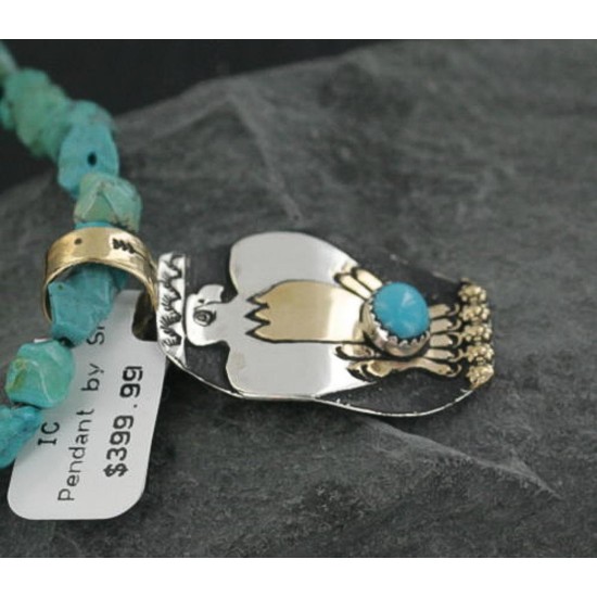 12kt Gold Filled and .925 Sterling Silver Handmade Eagle Certified Authentic Navajo Turquoise Native American Necklace 390673032374 12kt Gold Filled and .925 Sterling Silver Handmade Eagle Certified Authentic Navajo Turquoise Native American Necklace 390673032374