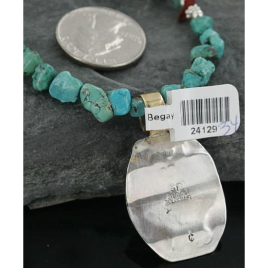 12kt Gold Filled and .925 Sterling Silver Handmade Eagle Certified Authentic Navajo Turquoise Native American Necklace 390673032374 12kt Gold Filled and .925 Sterling Silver Handmade Eagle Certified Authentic Navajo Turquoise Native American Necklace 390673032374