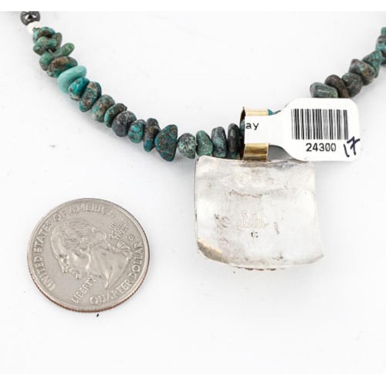 12kt Gold Filled and .925 Sterling Silver Handmade Eagle Certified Authentic Navajo Turquoise Native American Necklace 390841254641 12kt Gold Filled and .925 Sterling Silver Handmade Eagle Certified Authentic Navajo Turquoise Native American Necklace 390841254641