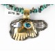 12kt Gold Filled and .925 Sterling Silver Handmade Eagle Certified Authentic Navajo Turquoise Native American Necklace 390841424883