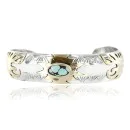 12kt Gold Filled and .925 Sterling Silver Handmade Eagle Head Certified Authentic Navajo Turquoise Native American Bracelet 371000092101