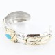 12kt Gold Filled and .925 Sterling Silver Handmade Feather Certified Authentic Navajo Turquoise Native American Bracelet 390812961164