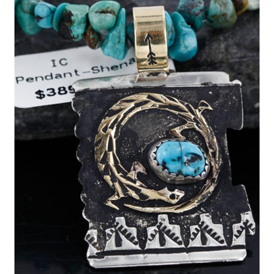12kt Gold Filled and .925 Sterling Silver Handmade Gecko Certified Authentic Navajo Turquoise Native American Necklace 370985284595 12kt Gold Filled and .925 Sterling Silver Handmade Gecko Certified Authentic Navajo Turquoise Native American Necklace 370985284595