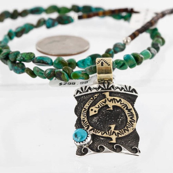 12kt Gold Filled and .925 Sterling Silver Handmade Gecko Certified Authentic Navajo Turquoise Native American Necklace 390759917896 12kt Gold Filled and .925 Sterling Silver Handmade Gecko Certified Authentic Navajo Turquoise Native American Necklace 390759917896