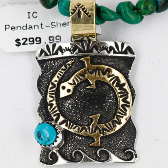 12kt Gold Filled and .925 Sterling Silver Handmade Gecko Certified Authentic Navajo Turquoise Native American Necklace 390759917896 12kt Gold Filled and .925 Sterling Silver Handmade Gecko Certified Authentic Navajo Turquoise Native American Necklace 390759917896