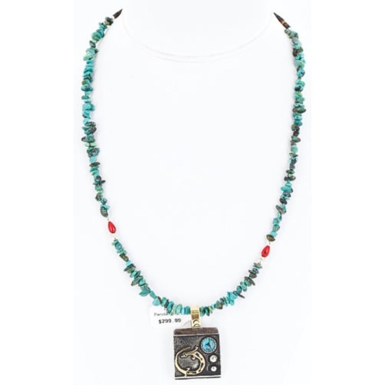 12kt Gold Filled and .925 Sterling Silver Handmade Gecko Certified Authentic Navajo Turquoise Native American Necklace 390824625467 12kt Gold Filled and .925 Sterling Silver Handmade Gecko Certified Authentic Navajo Turquoise Native American Necklace 390824625467