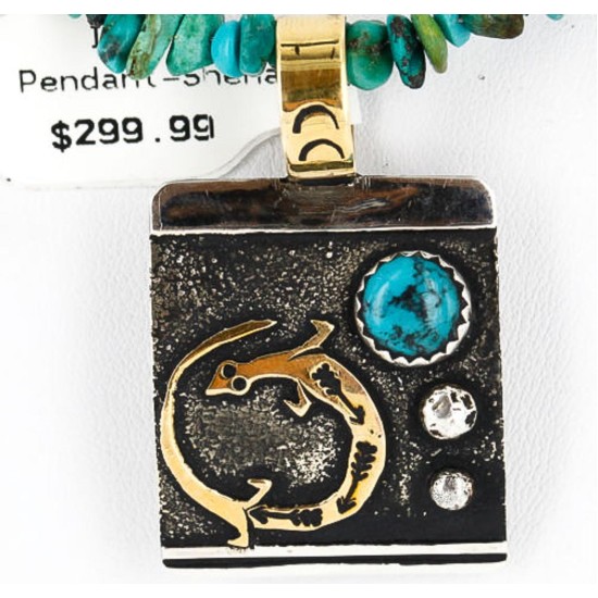 12kt Gold Filled and .925 Sterling Silver Handmade Gecko Certified Authentic Navajo Turquoise Native American Necklace 390824625467 12kt Gold Filled and .925 Sterling Silver Handmade Gecko Certified Authentic Navajo Turquoise Native American Necklace 390824625467