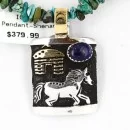 12kt Gold Filled and .925 Sterling Silver Handmade Horse Certified Authentic Navajo Denim Lapis Native American Necklace 390828148366