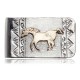 12kt Gold Filled and .925 Sterling Silver Handmade Certified Authentic Horse Navajo Native American Money Clip  11253-2