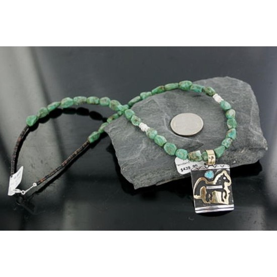 12kt Gold Filled and .925 Sterling Silver Handmade Horse Certified Authentic Navajo Turquoise Native American Necklace 370901920741 12kt Gold Filled and .925 Sterling Silver Handmade Horse Certified Authentic Navajo Turquoise Native American Necklace 370901920741
