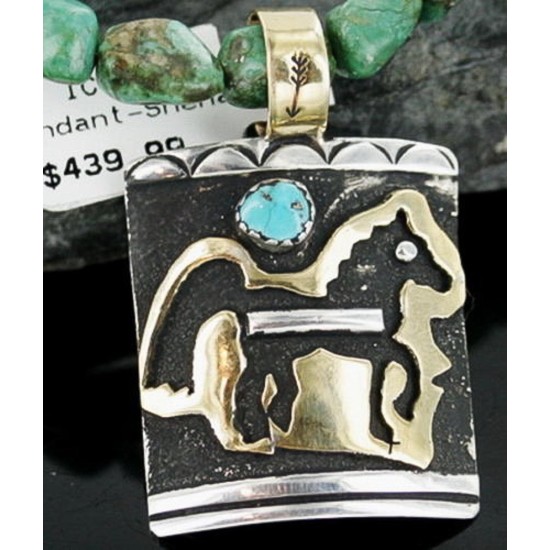 12kt Gold Filled and .925 Sterling Silver Handmade Horse Certified Authentic Navajo Turquoise Native American Necklace 370901920741 12kt Gold Filled and .925 Sterling Silver Handmade Horse Certified Authentic Navajo Turquoise Native American Necklace 370901920741
