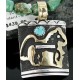 12kt Gold Filled and .925 Sterling Silver Handmade Horse Certified Authentic Navajo Turquoise Native American Necklace 370901920741