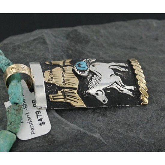 12kt Gold Filled and .925 Sterling Silver Handmade Horse Certified Authentic Navajo Turquoise Native American Necklace 370912388104 12kt Gold Filled and .925 Sterling Silver Handmade Horse Certified Authentic Navajo Turquoise Native American Necklace 370912388104