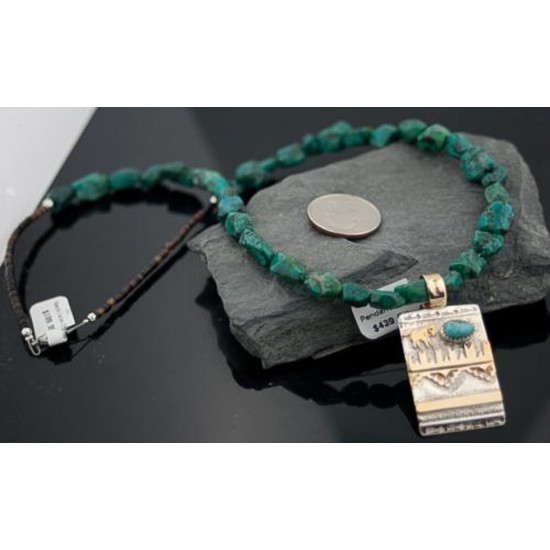 12kt Gold Filled and .925 Sterling Silver Handmade Horse Certified Authentic Navajo Turquoise Native American Necklace 370918925623 12kt Gold Filled and .925 Sterling Silver Handmade Horse Certified Authentic Navajo Turquoise Native American Necklace 370918925623