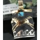 12kt Gold Filled and .925 Sterling Silver Handmade Horse Certified Authentic Navajo Turquoise Native American Necklace 370926130173