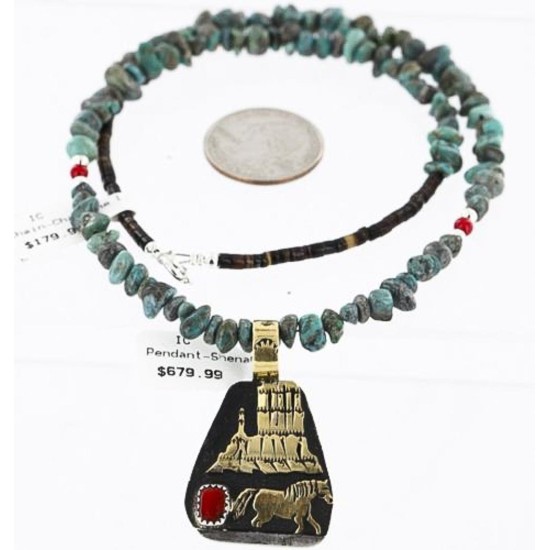 12kt Gold Filled and .925 Sterling Silver Handmade Horse Certified Authentic Navajo Turquoise Native American Necklace 371054141159 12kt Gold Filled and .925 Sterling Silver Handmade Horse Certified Authentic Navajo Turquoise Native American Necklace 371054141159