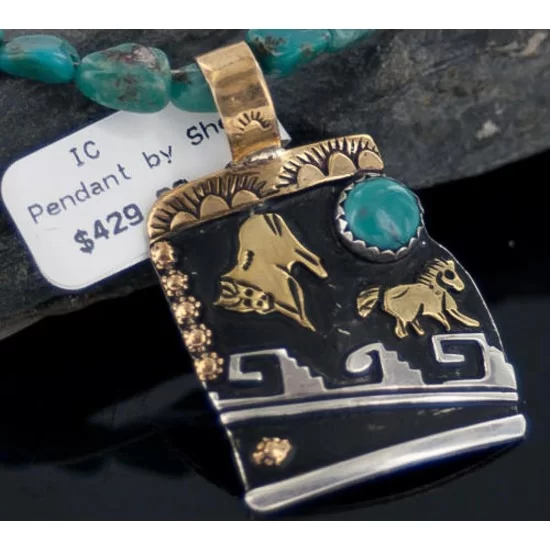 12kt Gold Filled and .925 Sterling Silver Handmade Horse Certified Authentic Navajo Turquoise Native American Necklace 390652755233 12kt Gold Filled and .925 Sterling Silver Handmade Horse Certified Authentic Navajo Turquoise Native American Necklace 390652755233
