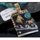 12kt Gold Filled and .925 Sterling Silver Handmade Horse Certified Authentic Navajo Turquoise Native American Necklace 390652755233