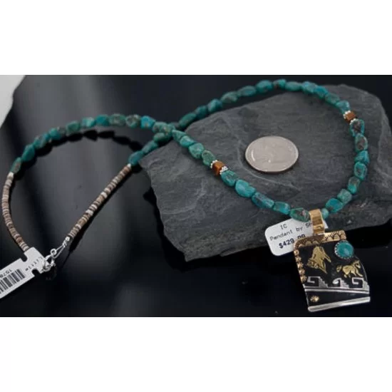 12kt Gold Filled and .925 Sterling Silver Handmade Horse Certified Authentic Navajo Turquoise Native American Necklace 390652755233 12kt Gold Filled and .925 Sterling Silver Handmade Horse Certified Authentic Navajo Turquoise Native American Necklace 390652755233