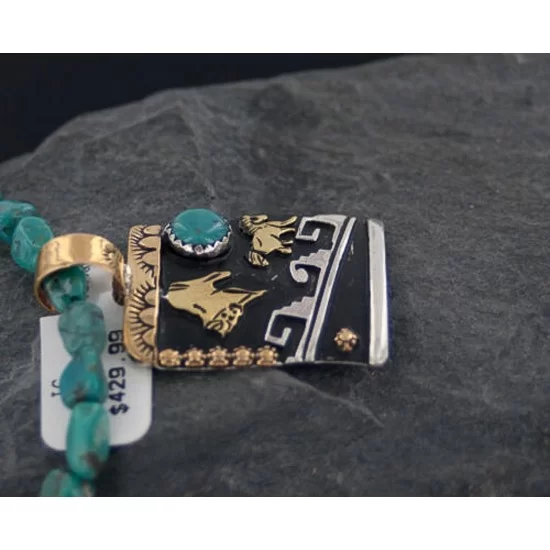 12kt Gold Filled and .925 Sterling Silver Handmade Horse Certified Authentic Navajo Turquoise Native American Necklace 390652755233 12kt Gold Filled and .925 Sterling Silver Handmade Horse Certified Authentic Navajo Turquoise Native American Necklace 390652755233