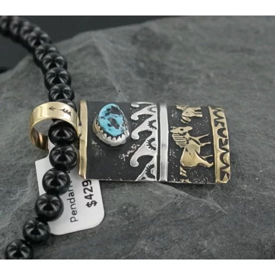 12kt Gold Filled and .925 Sterling Silver Handmade Horse Certified Authentic Navajo Turquoise Native American Necklace 390661816633 12kt Gold Filled and .925 Sterling Silver Handmade Horse Certified Authentic Navajo Turquoise Native American Necklace 390661816633