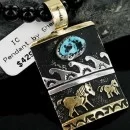 12kt Gold Filled and .925 Sterling Silver Handmade Horse Certified Authentic Navajo Turquoise Native American Necklace 390661816633