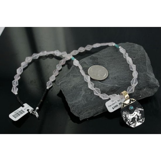 12kt Gold Filled and .925 Sterling Silver Handmade Horse Certified Authentic Navajo Turquoise Native American Necklace 390671110719 12kt Gold Filled and .925 Sterling Silver Handmade Horse Certified Authentic Navajo Turquoise Native American Necklace 390671110719