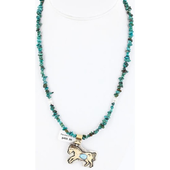 12kt Gold Filled and .925 Sterling Silver Handmade Horse Certified Authentic Navajo Turquoise Native American Necklace 390805211241 12kt Gold Filled and .925 Sterling Silver Handmade Horse Certified Authentic Navajo Turquoise Native American Necklace 390805211241