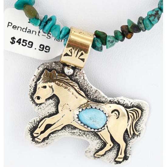 12kt Gold Filled and .925 Sterling Silver Handmade Horse Certified Authentic Navajo Turquoise Native American Necklace 390805211241 12kt Gold Filled and .925 Sterling Silver Handmade Horse Certified Authentic Navajo Turquoise Native American Necklace 390805211241