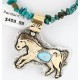 12kt Gold Filled and .925 Sterling Silver Handmade Horse Certified Authentic Navajo Turquoise Native American Necklace 390805211241