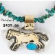 12kt Gold Filled and .925 Sterling Silver Handmade Horse Certified Authentic Navajo Turquoise Native American Necklace 390809218209