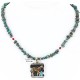 12kt Gold Filled and .925 Sterling Silver Handmade Horse Certified Authentic Navajo Turquoise Native American Necklace 390824934155