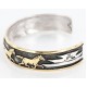 12kt Gold Filled and .925 Sterling Silver Handmade Horse Certified Authentic Shennen Navajo Native American Bracelet 390817561302