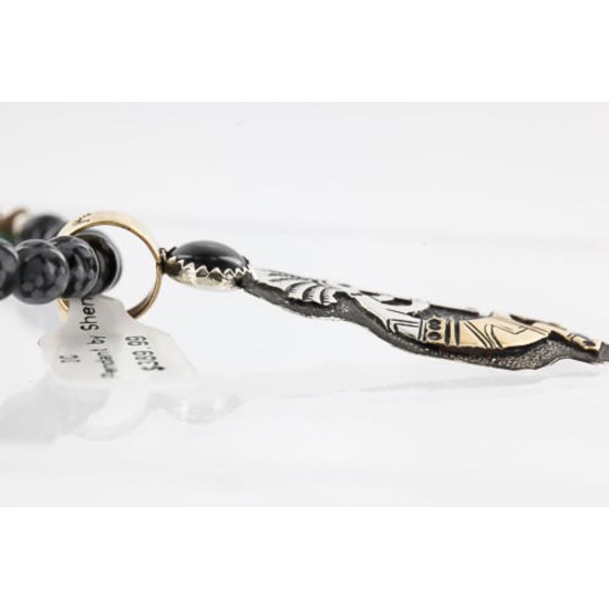 12kt Gold Filled and .925 Sterling Silver Handmade KOKOPELI Certified Authentic Navajo Turquoise and Black Onyx Native American Necklace 371003530121 12kt Gold Filled and .925 Sterling Silver Handmade KOKOPELI Certified Authentic Navajo Turquoise and Black Onyx Native American Necklace 371003530121
