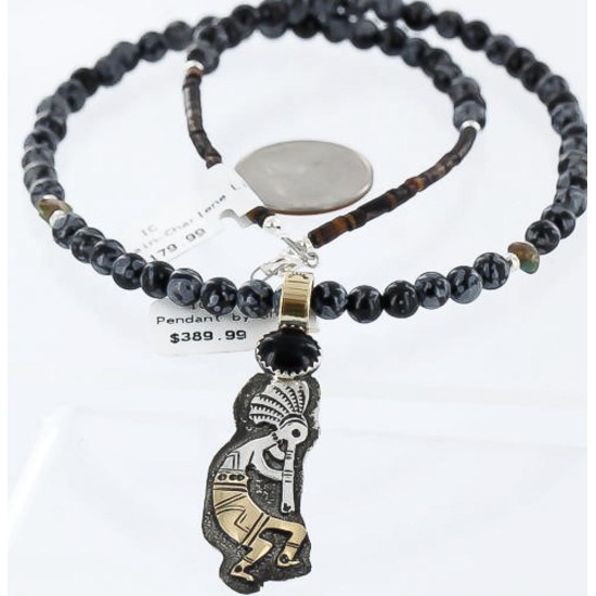 12kt Gold Filled and .925 Sterling Silver Handmade KOKOPELI Certified Authentic Navajo Turquoise and Black Onyx Native American Necklace 371003530121 12kt Gold Filled and .925 Sterling Silver Handmade KOKOPELI Certified Authentic Navajo Turquoise and Black Onyx Native American Necklace 371003530121